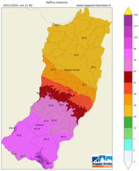 Mappa interpolata wind_gust_max