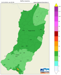 Mappa interpolata wind_gust_max