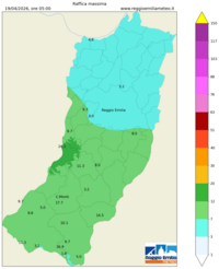 Mappa interpolata wind_gust_max