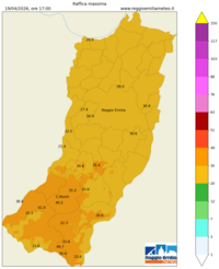 Mappa interpolata wind_gust_max