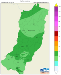 Mappa interpolata wind_gust_max