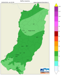 Mappa interpolata wind_gust_max