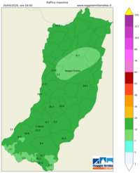 Mappa interpolata wind_gust_max