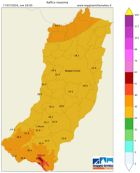 Mappa interpolata wind_gust_max
